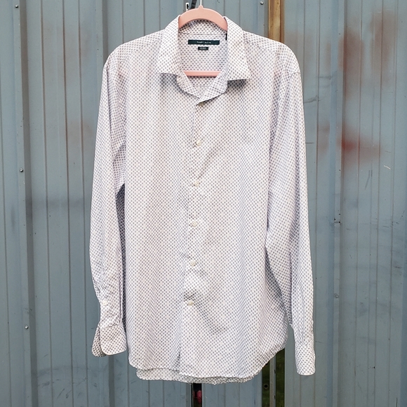 Perry Ellis Blue and White No Iron Buttonup Shirt Size XL - Picture 1 of 7
